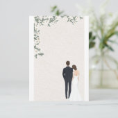 Uitnodigingsbrief voor bruiloft save the date (Staand voorkant)