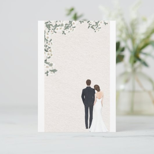 Uitnodigingsbrief voor de bruiloft save the date (Staand voorkant)