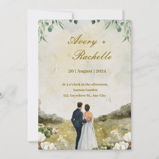 uitnodigingsbrief voor een bruiloft kaart (Voorkant)