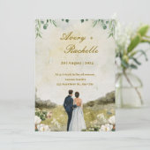 uitnodigingsbrief voor een bruiloft kaart (Staand voorkant)