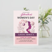 Uitnodigingsbrochure voor vrouwen op dag kaart (Staand voorkant)