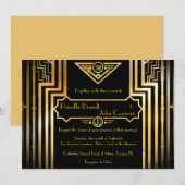 Uitnodigingsceremonie voor bruiloft, groots-Gatsby Kaart (Voorkant / Achterkant)