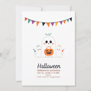 UitnodigingSchattig spook Halloween-uitnodiging 20 Kaart