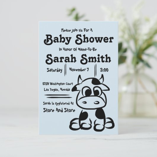 Uitnodigingscode van de baby shower kaart (Staand voorkant)