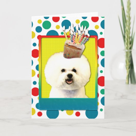 Uitnodigingscupcake - Bichon Frise (Voorkant)