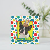 Uitnodigingscupcake - Boston Terrier Kaart (Staand voorkant)