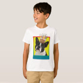 Uitnodigingscupcake - Boston Terrier T-shirt (Voorkant volledig)