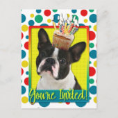 Uitnodigingscupcake - Boston Terrier Uitnodiging Briefkaart (Voorkant)