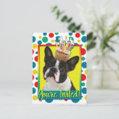 Uitnodigingscupcake - Boston Terrier Uitnodiging Briefkaart (Staand voorkant)