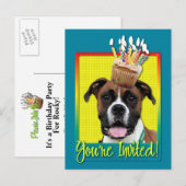 Uitnodigingscupcake - Boxer - Vindy Uitnodiging Briefkaart (Voorkant / Achterkant)