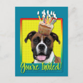 Uitnodigingscupcake - Boxer - Vindy Uitnodiging Briefkaart (Voorkant)