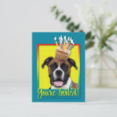 Uitnodigingscupcake - Boxer - Vindy Uitnodiging Briefkaart (Staand voorkant)