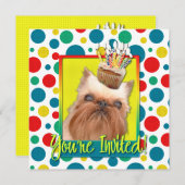 Uitnodigingscupcake - Brussel Griffon Kaart (Voorkant / Achterkant)