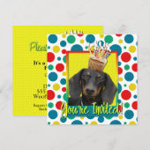 Uitnodigingscupcake - Dachshund - Winston Kaart (Voorkant / Achterkant)