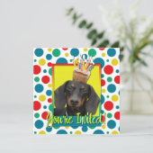 Uitnodigingscupcake - Dachshund - Winston Kaart (Staand voorkant)