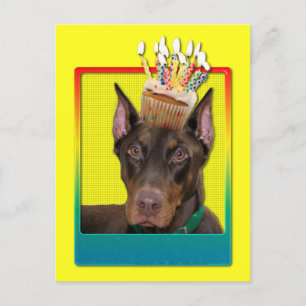 Uitnodigingscupcake - Doberman - Rood - Rocky Briefkaart