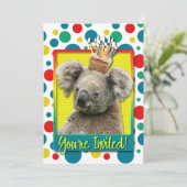 Uitnodigingscupcake - Koala Kaart (Staand voorkant)