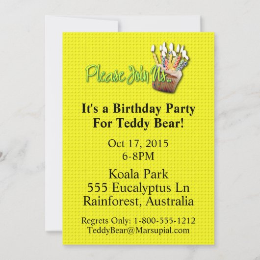 Uitnodigingscupcake - Koala Kaart (Achterkant)