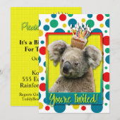 Uitnodigingscupcake - Koala Kaart (Voorkant / Achterkant)
