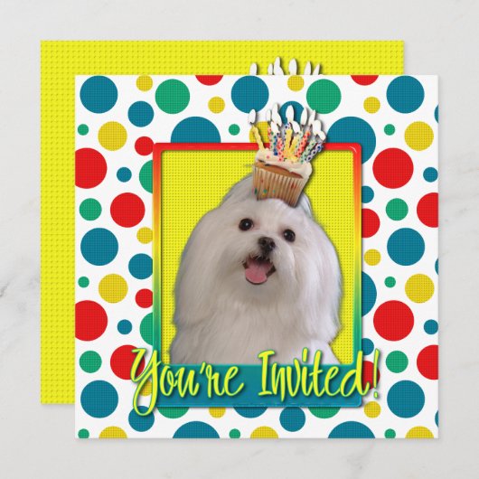 Uitnodigingscupcake - Maltees Kaart (Voorkant / Achterkant)