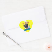 Uitnodigingscupcake - Pug Hart Sticker (Envelop)