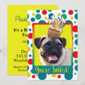 Uitnodigingscupcake - Pug Kaart (Voorkant / Achterkant)