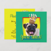 Uitnodigingscupcake - Pug Kaart (Voorkant / Achterkant)