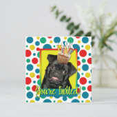 Uitnodigingscupcake - Pug - Ruffy Kaart (Staand voorkant)