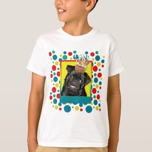 Uitnodigingscupcake - Pug - Ruffy T-shirt (Voorkant)