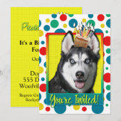 Uitnodigingscupcake - Siberian Husky Kaart (Voorkant / Achterkant)