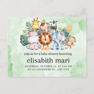 uitnodigingsdier, baby shower briefkaart