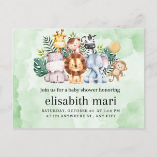 uitnodigingsdier, baby shower briefkaart