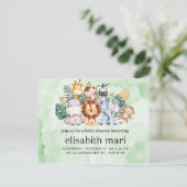 uitnodigingsdier, baby shower briefkaart (Staand voorkant)