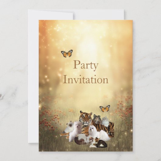 Uitnodigingsdieren in het park kaart (Voorkant)