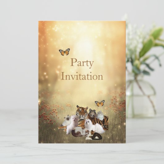 Uitnodigingsdieren in het park kaart (Staand voorkant)