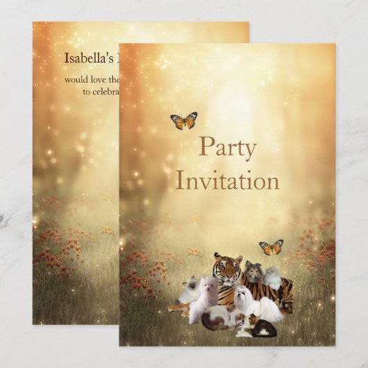 Uitnodigingsdieren in het park kaart (Voorkant / Achterkant)