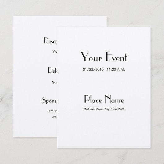 Uitnodigingsfeelpapier/crèmekleur 4,25 x 5,5 kaart (Voorkant / Achterkant)