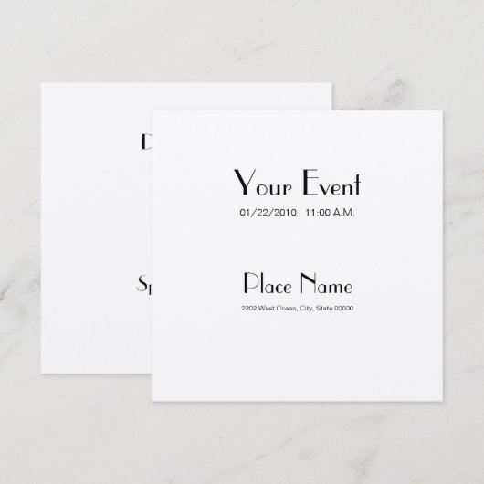 Uitnodigingsfeelpapier/crèmekleur 5,25 x 5,25 kaart (Voorkant / Achterkant)