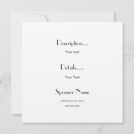 Uitnodigingsfeelpapier/crèmekleur 5,25 x 5,25 kaart (Achterkant)