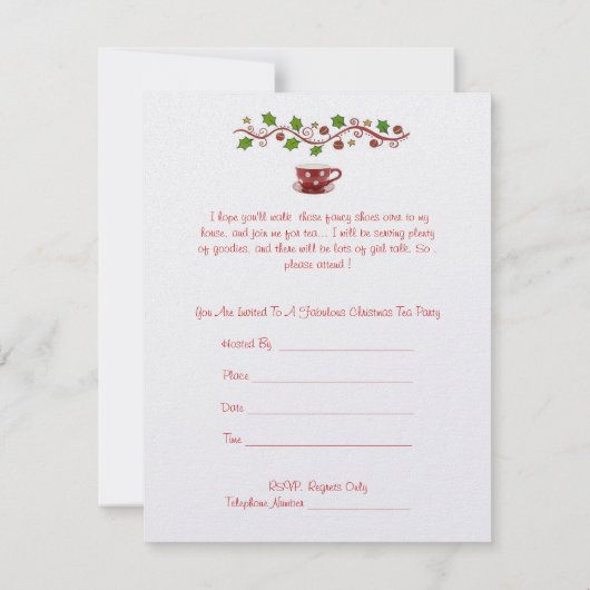 Uitnodigingsfeestdag Tea Kaart (Achterkant)