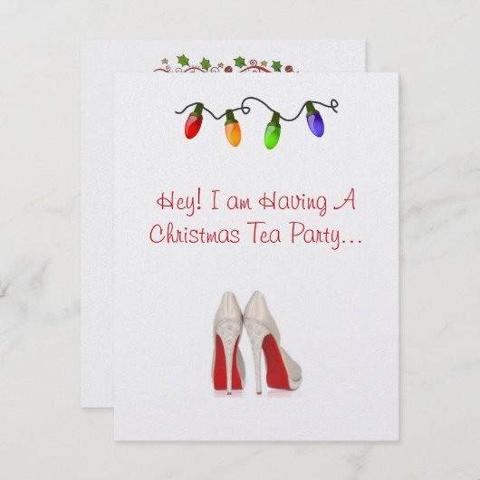 Uitnodigingsfeestdag Tea Kaart (Voorkant / Achterkant)