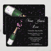 Uitnodigingsfles 2 voor nieuwjaarsfeest kaart (Voorkant / Achterkant)