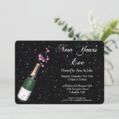 Uitnodigingsfles 2 voor nieuwjaarsfeest kaart (Staand voorkant)