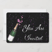 Uitnodigingsfles voor Champagne in het nieuwe jaar Kaart (Voorkant)