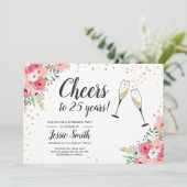 UitnodigingsFloral voor de Partij voor de Roesteli Kaart (Staand voorkant)