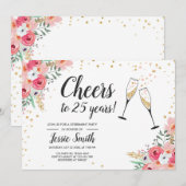 UitnodigingsFloral voor de Partij voor de Roesteli Kaart (Voorkant / Achterkant)