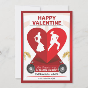 uitnodigingsflyer voor Valentijnsdag Kaart
