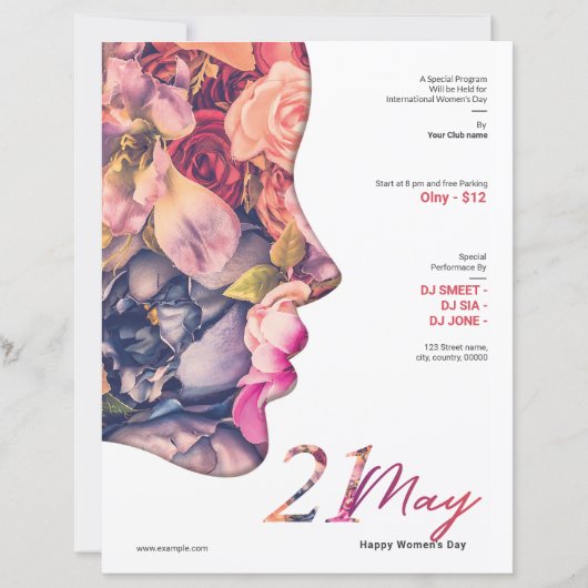 Uitnodigingsflyer voor Vrouwendag (Voorkant)