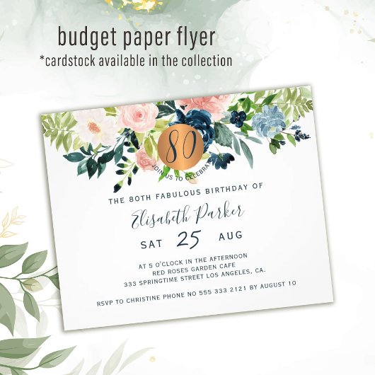 Uitnodigingsfolder 80ste verjaardagsfeest Budget b Flyer