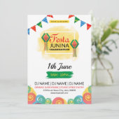 Uitnodigingsfolder Festa Junina Kaart (Staand voorkant)